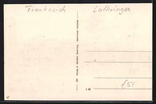 AK Remoncourt, Strassenpartie mit Wohnhäusern