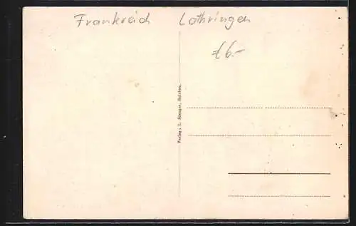 AK Bolchen, Marktplatz mit Leuten und Geschäften