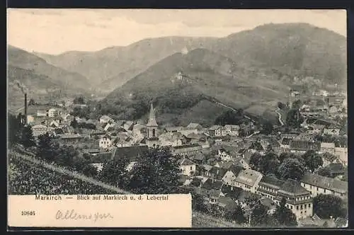 AK Markirch, Blick auf den Ort und das Lebertal