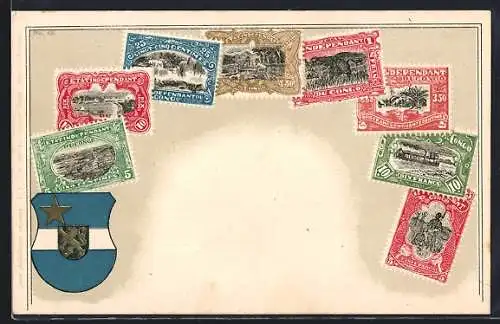 AK Kongo, Briefmarken, Wappen