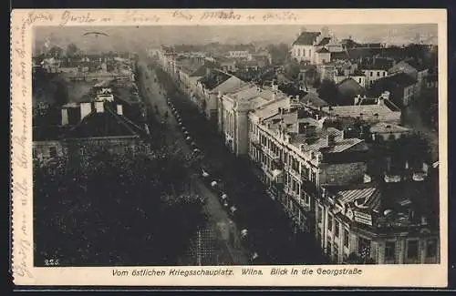 AK Wilna, Blick in die Georgenstrasse aus der Vogelschau