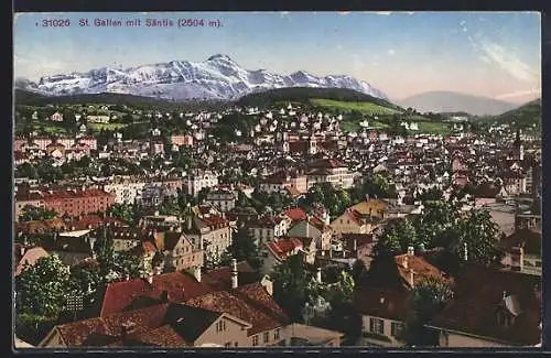 AK St. Gallen, Ortsansicht mit Säntis