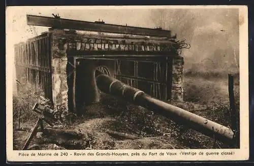 AK Fort de Vaux, Ravin des Rands-Houyers, Marine-Geschütz