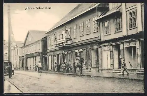 AK Mitau, Strasse am Soldatenheim