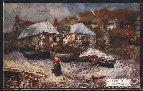 Künstler-AK Cornwall, Cadgwith Cove