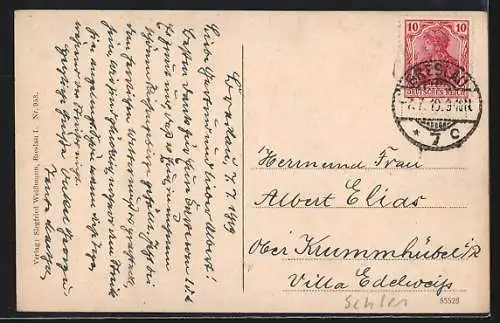 AK Breslau, Ansicht Hauptbahnhof