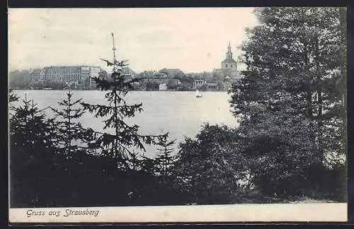 AK Strausberg, mit Blick auf Anhöhe auf Wasser