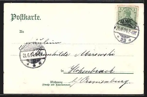 Lithographie Hamburg-St.Georg, Lombardsbrücke, Kunsthalle