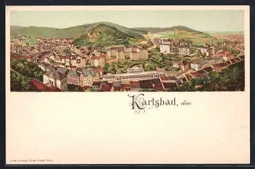 Lithographie Karlsbad, Panoramablick