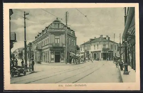AK Galatz, Strassenpartie mit Geschäften