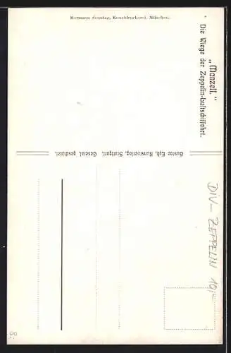 AK Manzell, Zeppelin über der Wiege der Luftschifffahrt