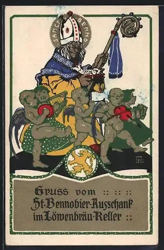 Künstler-AK Otto Obermeier: München, St.Benno-Bier aus der Brauerei zum Löwenbräu