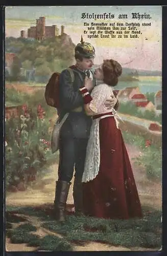 AK Soldat verabschiedet sich von seiner grossen Liebe und zieht in den Krieg