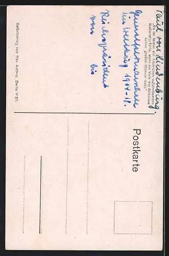 Künstler-AK Generalfeldmarschall Paul von Hindenburg in Uniform