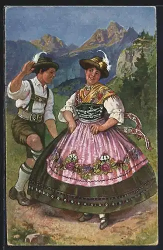 AK Bayerische Trachten, Schuhplattler