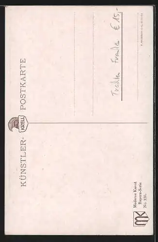 AK Paar aus Oberfranken tanzt, bayerische Tracht