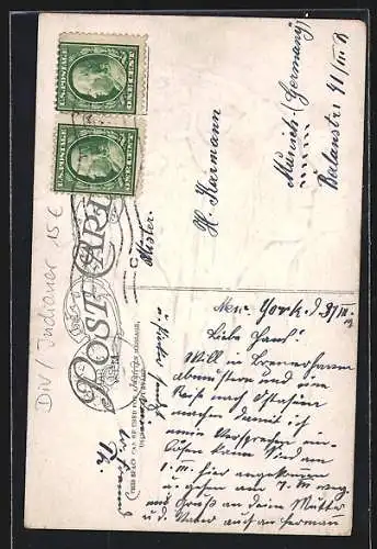 Künstler-AK Eagle Feather X Squaw