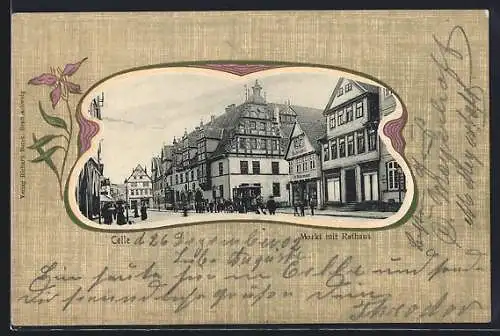 AK Celle, Markt mit Rathaus