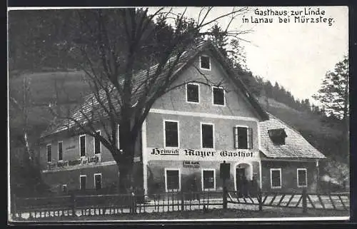 AK Mürzsteg, Gasthaus zur Linde von H. Mayer in Lanau