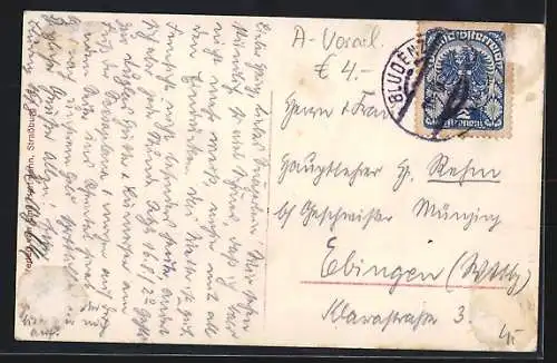 AK Bludenz, Ortsansicht mit Scesaplana