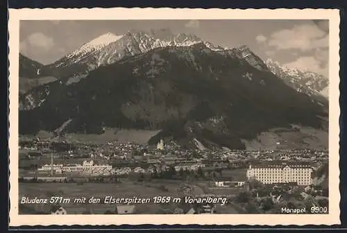 AK Bludenz /Vorarlberg, Gesamtansicht mit den Elserspitzen