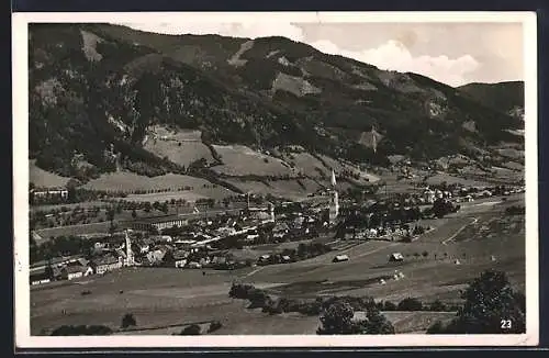 AK Rottenmann /Steiermark, Gesamtansicht aus der Vogelschau