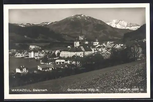 AK Mariazell /Steiermark, Ortsansicht mit Gemeindealpe u. Oetscher