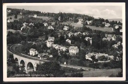 AK Eichgraben /N.-Oe., Ortsansicht mit Bahnviadukt aus der Vogelschau