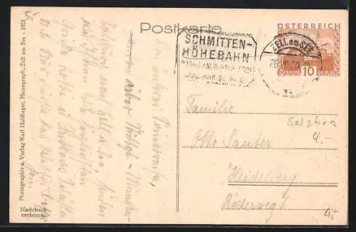 AK Zell am See, Totalansicht gegen das steinerne Meer aus der Vogelschau