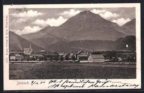 AK Jenbach, Ortsansicht mit Bergen