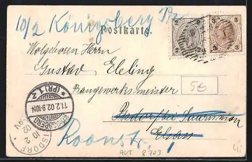 AK Leoben, Ortsansicht mit Berglandschaft