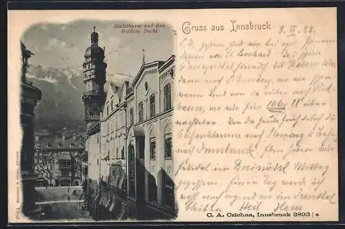AK Innsbruck, Stadtthurm und das Goldene Dachl