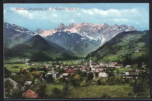 AK Schruns /Montafon, Teilansicht mit Zimbaspitze