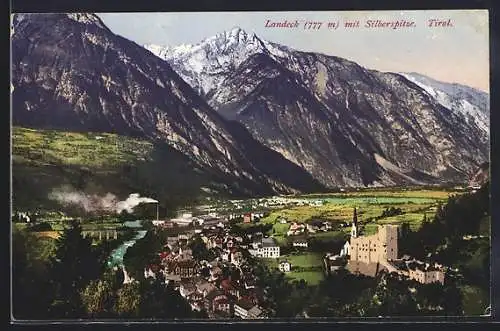 AK Landeck, Teilansicht mit Silberspitze