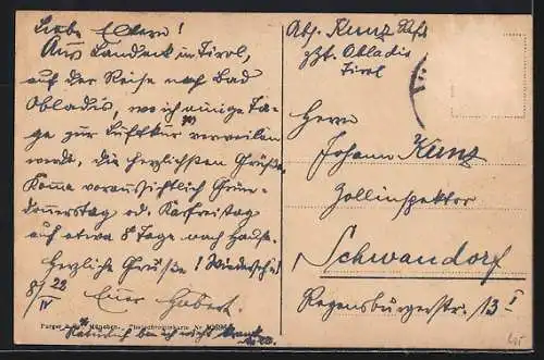 AK Landeck, Teilansicht mit Silberspitze