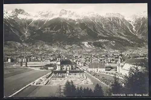 AK Innsbruck, Blick auf die Stadt vom Berg Isel