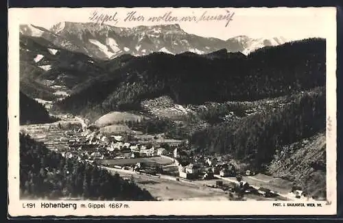 AK Hohenberg, Blick über den Ort mit Gippel