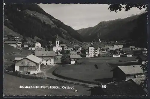 AK St. Jakob im Defr., Teilansicht mit Strassenpartie