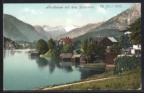 AK Alt-Aussee, Teilansicht mit Blick zum Dachstein