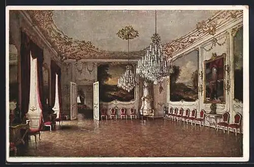 AK Wien, Ehem. kaiserliches Lustschloss Schönbrunn, Grosses Rosa-Zimmer, Innenansicht