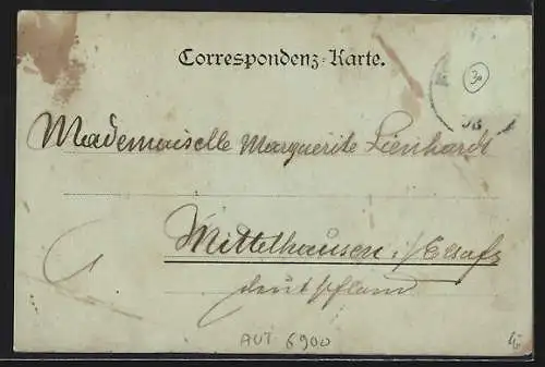 Mondschein-AK Bregenz, Teilansicht mit Bergen
