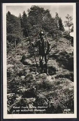 AK Mariazell, Kaiser Franz Josefs-Denkmal in der Walster
