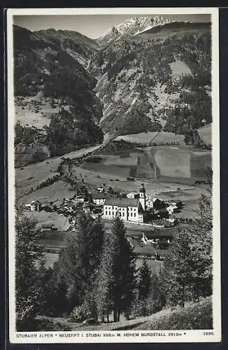 AK Neustift i. Stubai, Teilansicht mit hohem Burgstall