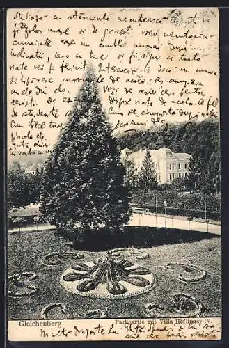 AK Gleichenberg, Parkpartie mit Villa Höflinger