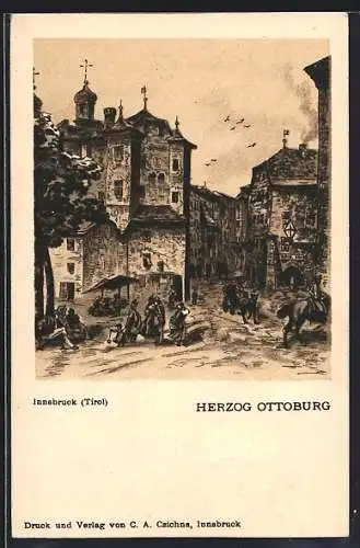 Künstler-AK Innsbruck /Tirol, Herzog Ottoburg
