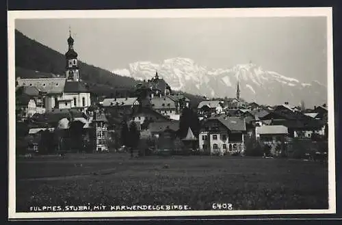 AK Fulpmes, Ortspartie am Karwendelgebirge