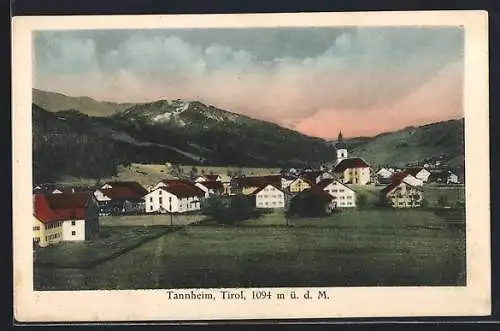 AK Tannheim, Teilansicht mit Kirche