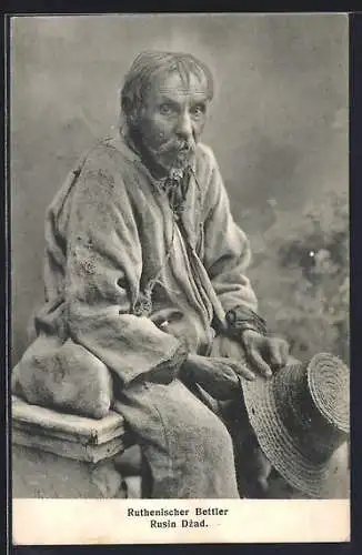 AK Ruthenischer Bettler in abgerissener Kleidung