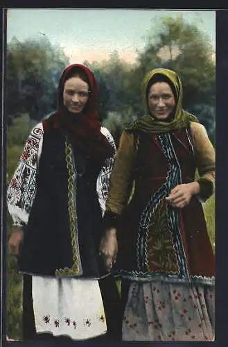 AK Typy ukrainskie, Zwei Ukrainerinnen in Tracht