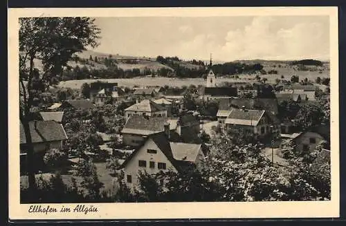 AK Ellhofen im Allgäu, Teilansicht aus der Vogelschau